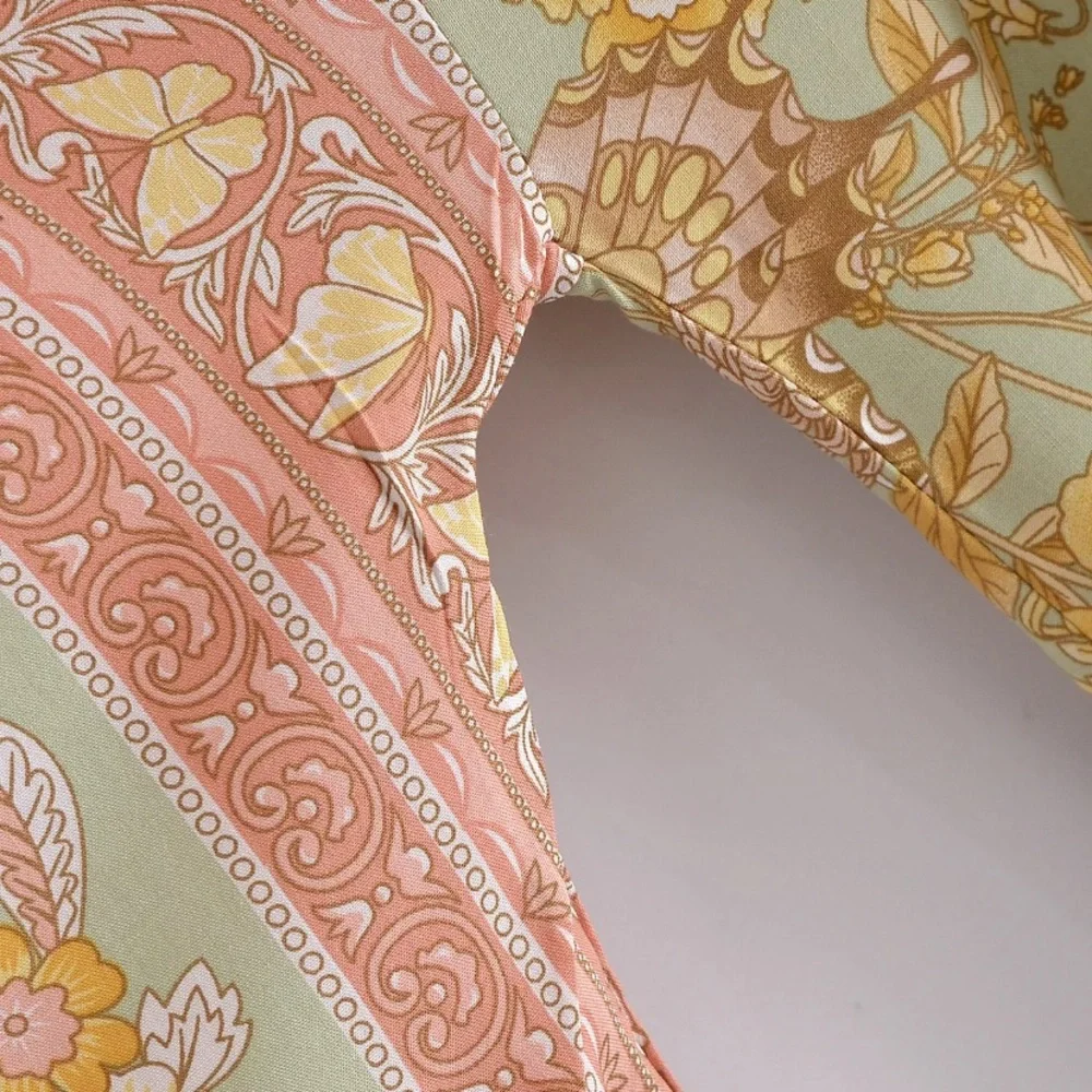 SOLD OUT Butterfly Fields Floral Pastel Casual Kimono Open Duster Wrap Coverup - Picture 7 of 11
